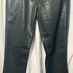 Adriano Goldschmied AG Black Leatherette The Legging Ankle Super Skinny Jeans 29